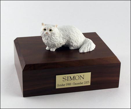 Cat, Angora, White - Figurine Urn Cat, Angora, White - Figurine Urn