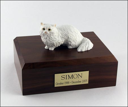 Cat, Angora, White - Figurine Urn